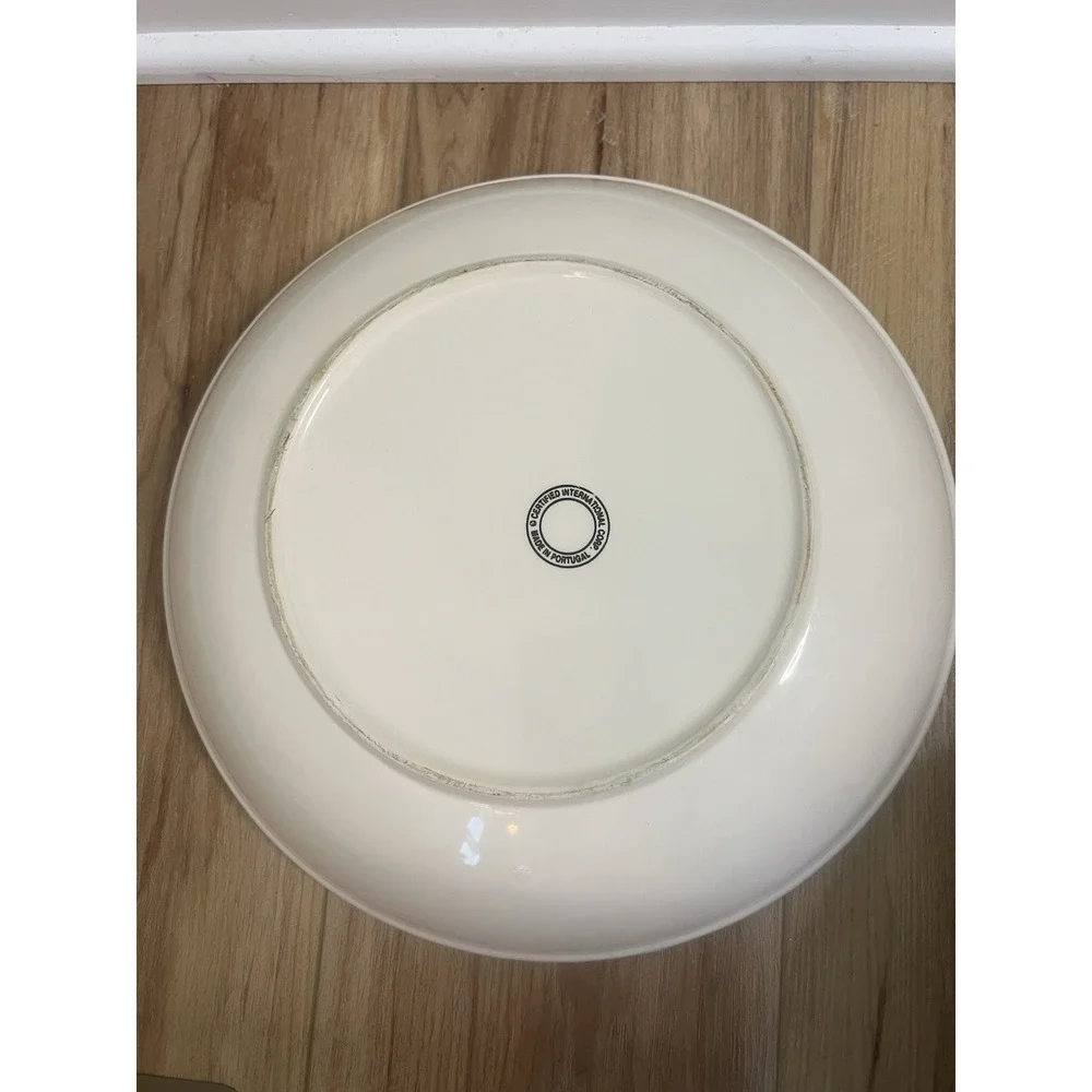 Certified International Fruit Apple Serving Plate Yellow Green Ring‎ Portugal